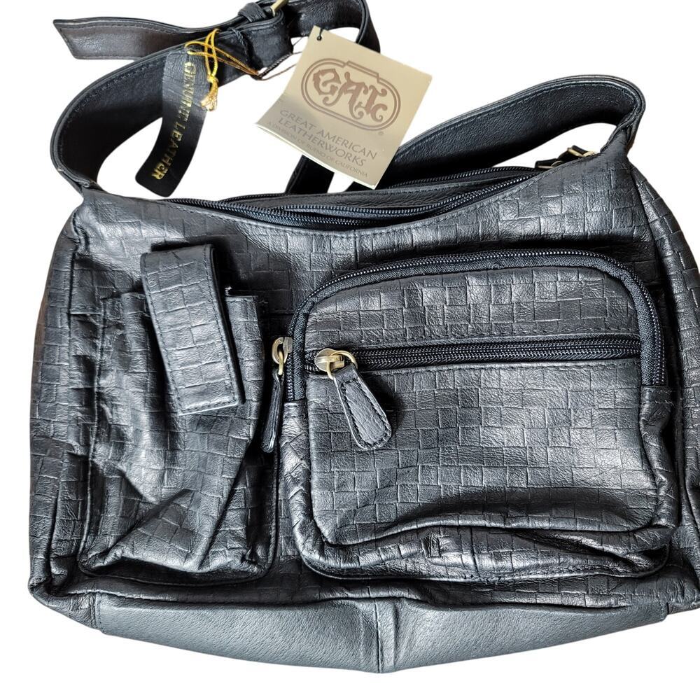 Womens Handbag Great American Leatherworks Shoulder Bag Purse Black 12x7